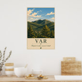 Var Provence Mountain Landscape Vintage ポスター (キッチン)