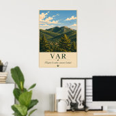 Var Provence Mountain Landscape Vintage ポスター (ホームオフィス)