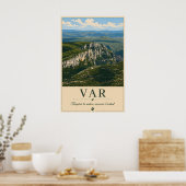 Var Provence Rocky Cliffs Vintage ポスター (キッチン)