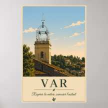 Var Provence Village Bell Tower Vintage