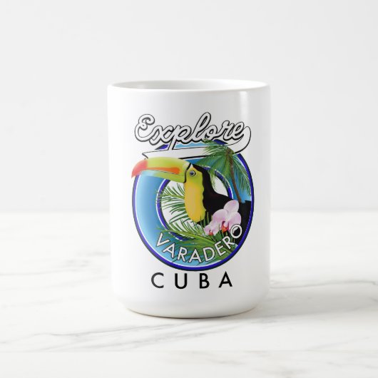Varadero Cuba旅行ロゴを探索する コーヒーマグカップ (中央)