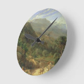 Varennaの湖Como、イタリア1861年のオリーブ畑(o ラウンド壁時計 (傾斜)