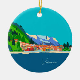 Varenna Lake Como Italy Illustration Travel セラミックオーナメント