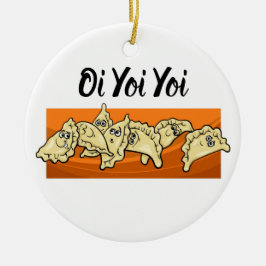 Varenyky Perogiesの陶磁器のクリスマスツリーのオーナメント セラミックオーナメント