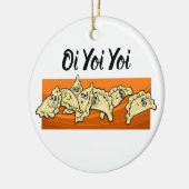 Varenyky Perogiesの陶磁器のクリスマスツリーのオーナメント セラミックオーナメント (左)