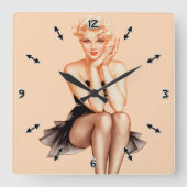 Varga Girl Cover Art by Alberto Vargas スクエア壁時計 (正面)