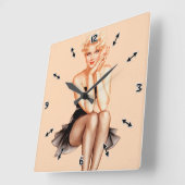 Varga Girl Cover Art by Alberto Vargas スクエア壁時計 (傾斜)