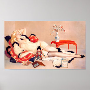 Vargas著Vintage Fleurs du Mal ポスター