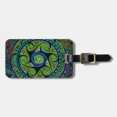 Variated球の鮮やかなケルト結び目模様 ラゲッジタグ (正面横)