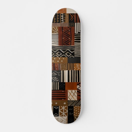 Variations of African motifs in earth tones スケートボード (正面)