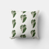 Variegated Monstera Heart Leaf Botanical クッション (正面)
