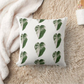 Variegated Monstera Heart Leaf Pillow クッション (ブランケット)