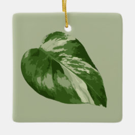 Variegated Monstera Leaf Ornament セラミックオーナメント