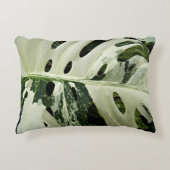 Variegated Monstera Plant Botanical アクセントクッション (正面)