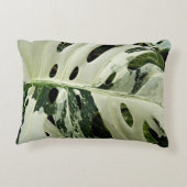 Variegated Monstera Plant Botanical アクセントクッション (裏面)