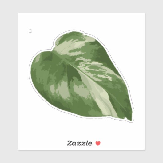 Variegated Monstera Sticker – Clear Cut Leaf シール (シート)