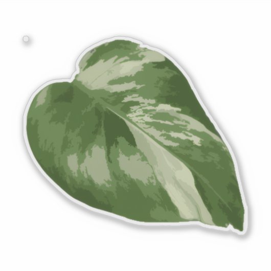 Variegated Monstera Sticker – Clear Cut Leaf シール (正面)