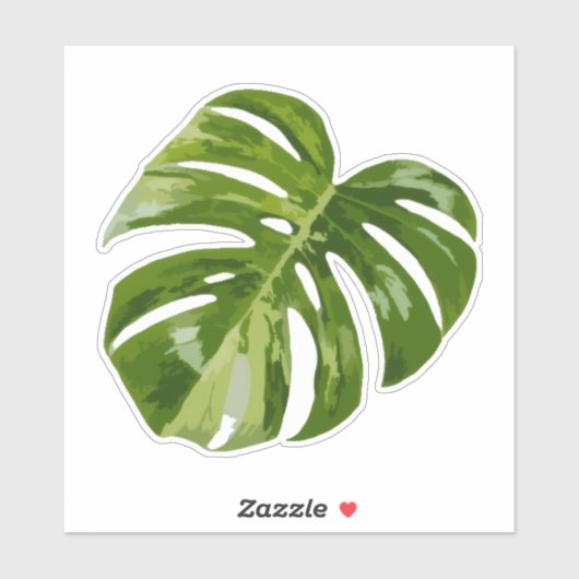 Variegated Monstera Sticker – Clear Cut Leaf シール (シート)