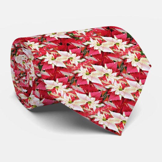 Variegated Poinsettia Holiday Neck Tie ネクタイ (ロール)
