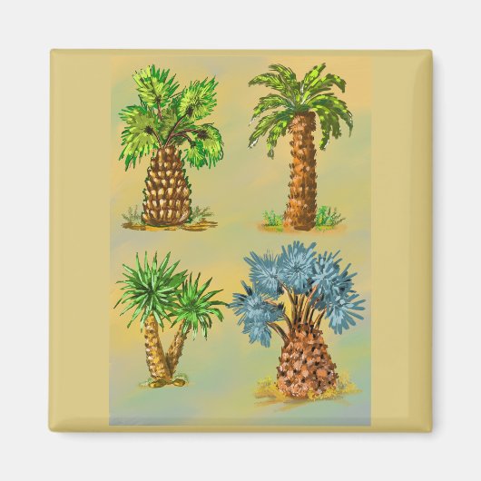 Variétés de palmiers en couleurs. マグネット (正面)