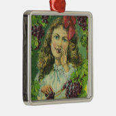 variety上等湖のKeukaのブドウのラベル メタルオーナメント (右)