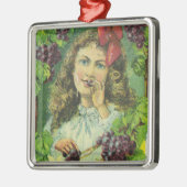 variety上等湖のKeukaのブドウのラベル メタルオーナメント (左)