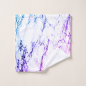 Variety of Purples and Blueish  Vein Marble Look バスタオルセット (ウォッシュタオル)