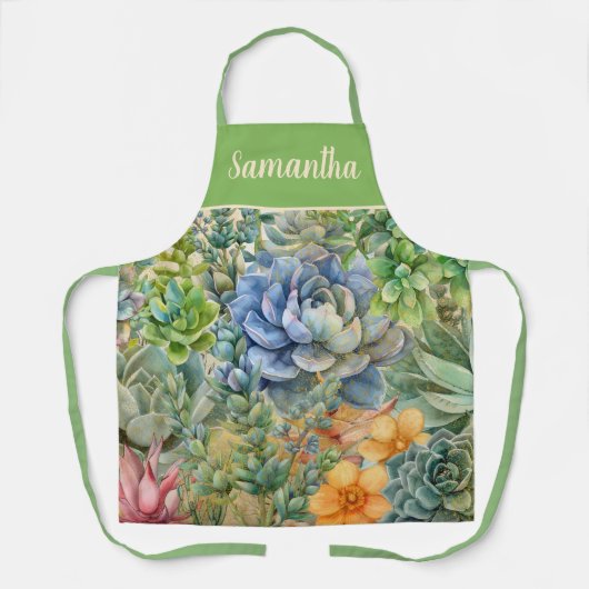 Variety Of Succulents Personalized エプロン (正面)