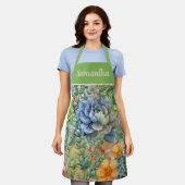Variety Of Succulents Personalized エプロン (着用した状態)