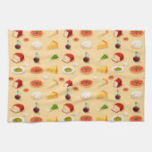 various cheeses appetizers and mini pizzas キッチンタオル (横)