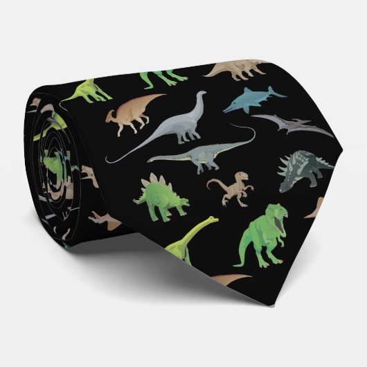 Various Dinosaurs Pattern ネクタイ (ロール)