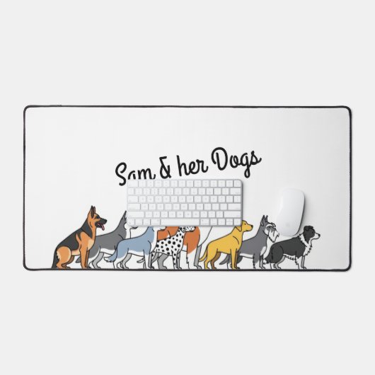 Various Dog Breeds in a Row デスクマット (キーボード&マウス)