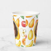 Various Fruitsテーマの写真と名前紙 紙コップ (右)