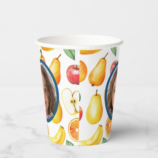 Various Fruits写真と名前紙 紙コップ (右)