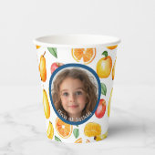 Various Fruits写真と名前紙 紙コップ (正面)