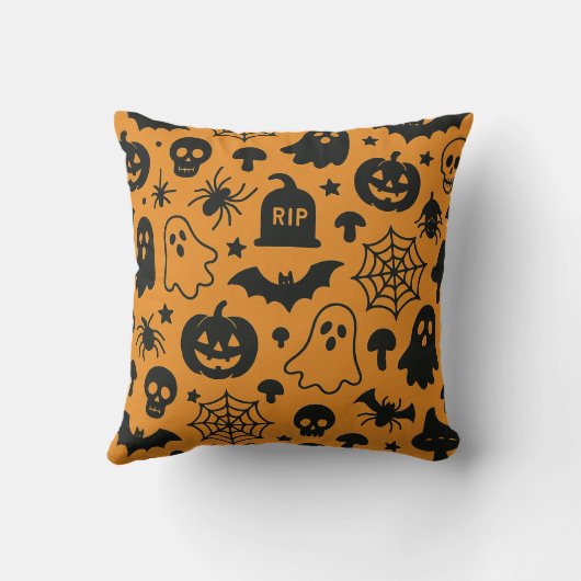 Various Halloween pattern images pliow クッション (裏面)