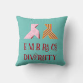 Various Paper Bow Couple Embrace Diversity Quote クッション (裏面)