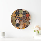 Various spices and food ingredients ラージ壁時計 (ホーム)