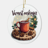 Varmest önskingar Swedish Holiday Greeting セラミックオーナメント (左)
