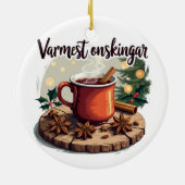 Varmest önskingar Swedish Holiday Greeting セラミックオーナメント (裏面)