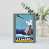 Varmland, Sweden Vintage旅行ポスター ポストカード (スタンド正面)