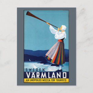 Varmland, Sweden Vintage旅行ポスター ポストカード
