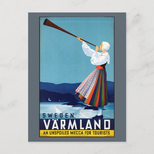 Varmland, Sweden Vintage旅行ポスター ポストカード (正面)