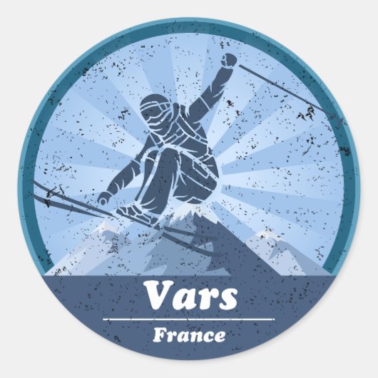 Vars Station de ski - Skieur ラウンドシール (正面)