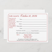 Varsityクラスストライプ懇親会応答型枠 招待状 (正面/裏面)