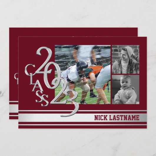 Varsityストライプ大学院Tri Photo 2023 招待状 (正面/裏面)