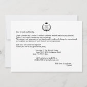 Varsityチームプレーヤースポーツ写真卒業パーティー 招待状 (裏面)