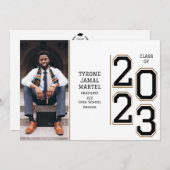 Varsityチームプレーヤースポーツ写真卒業パーティー 招待状 (正面/裏面)