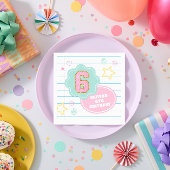 Varsityパステル名門私立校風のパッチノートブック6誕生日 スタンダードカクテルナプキン