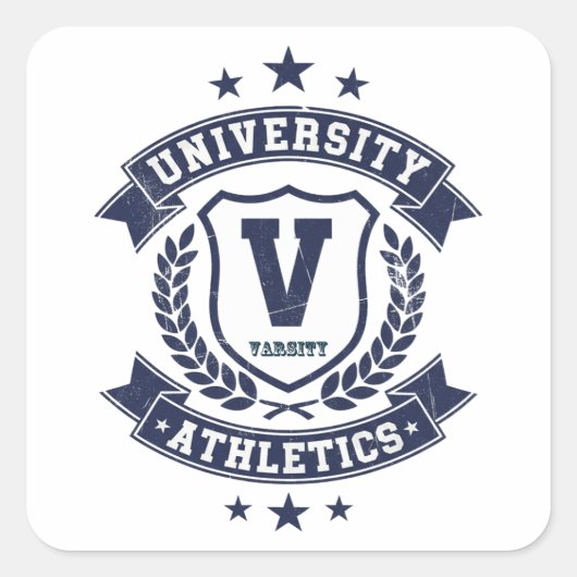 Varsity Athletics – College Sports Pride スクエアシール (正面)